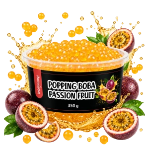 Kulki Popping Boba Marakuja Bubble Tea BubbleJoy 350g Kawior Molekularny do Napojów i Deserów