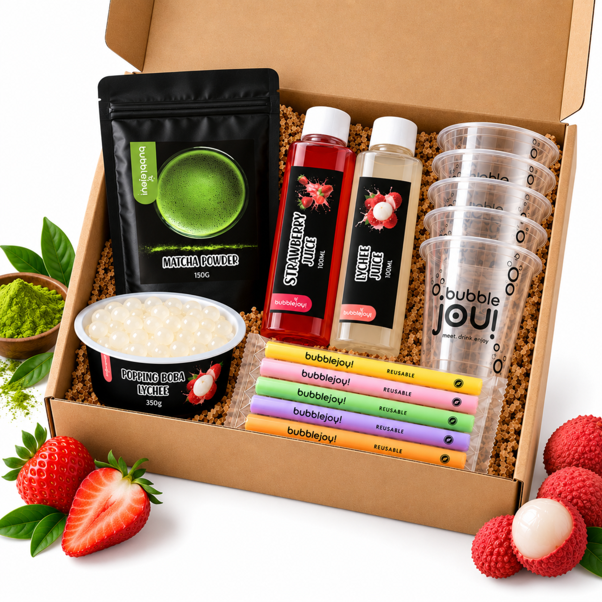 Zestaw Bubble Tea Match truskawkowa